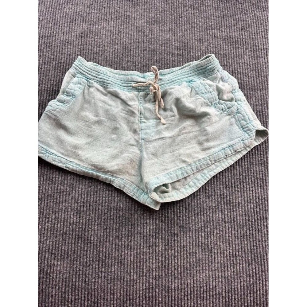 Rip Curl Women's Med Light Blue Mineral Wash Gauze Cotton Beach Pull On Shorts